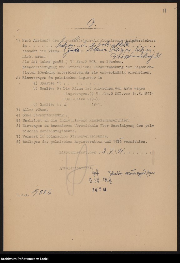 Obraz 13 z jednostki "Juda Szlama Kliger- drobna sprzedaż na raty towarów wełnianych i półwełnianych krajowych"