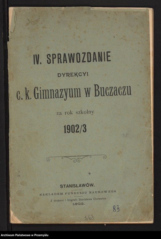 image.from.unit.number "IV Sprawozdanie Dyrekcji c.k. Gimnazjum w Buczaczu za rok szkolny 1902/3"