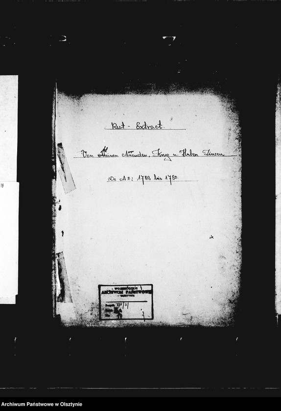 image.from.unit.number "Rest- Extract v. kleinen Arrenden, Krug- und Huben- Zinsern. Beyl. A"