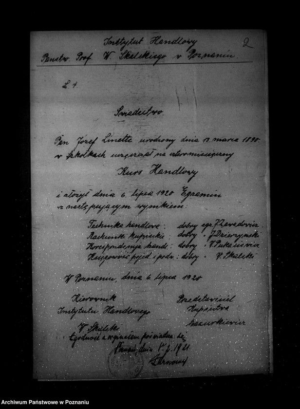 Obraz 6 z jednostki "/Podania o pracę Józef Linette /w Kasie Głównej Województwa/ Edward Nowak /w Kasie Skarbowej w Środzie/"