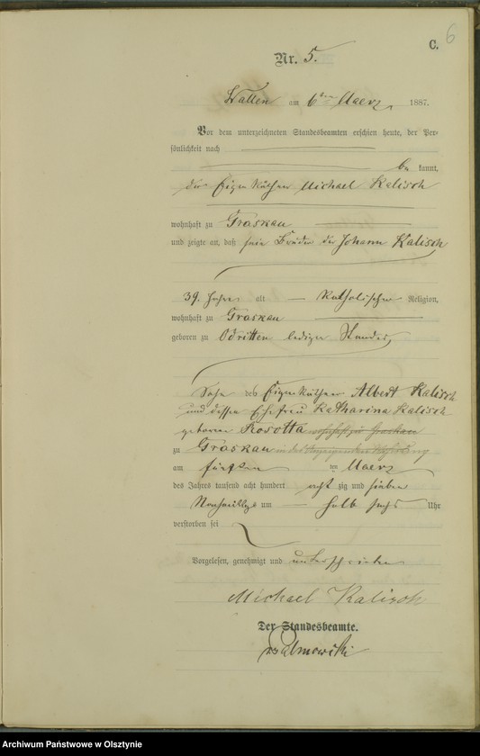 Obraz 8 z jednostki "Sterbe-Haupt-Register Nr 1 - 33"