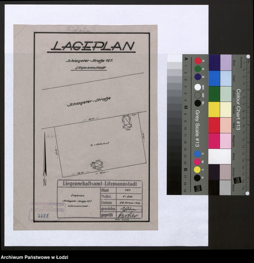 Obraz 1 z jednostki "Lageplan Schlageter-Strasse 157 Litzmannstadt"