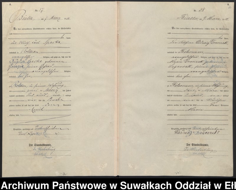 image.from.unit.number "[Geburts-Haupt-Register des Königlichen Preussischen Standes-Amtes Belzonzen Kreis Johannisburg]"