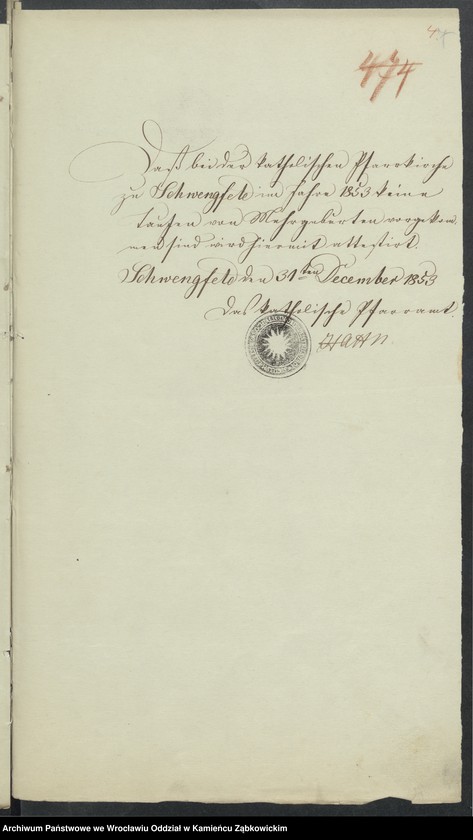 image.from.unit.number "Amtsgericht Schweidnitz Duplicate der Kirchenbücher zu Schwengfeld"