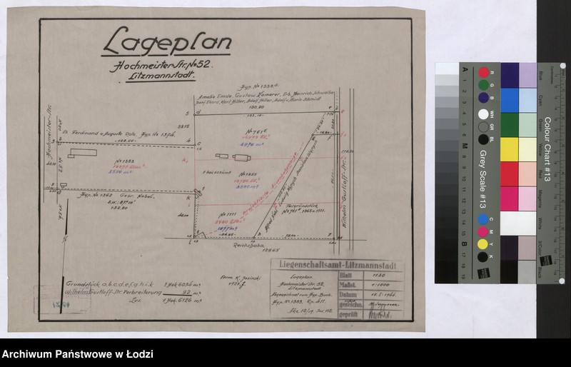 Obraz 1 z jednostki "Lageplan Hochmeister-Strasse No 52 Litzmannstadt"