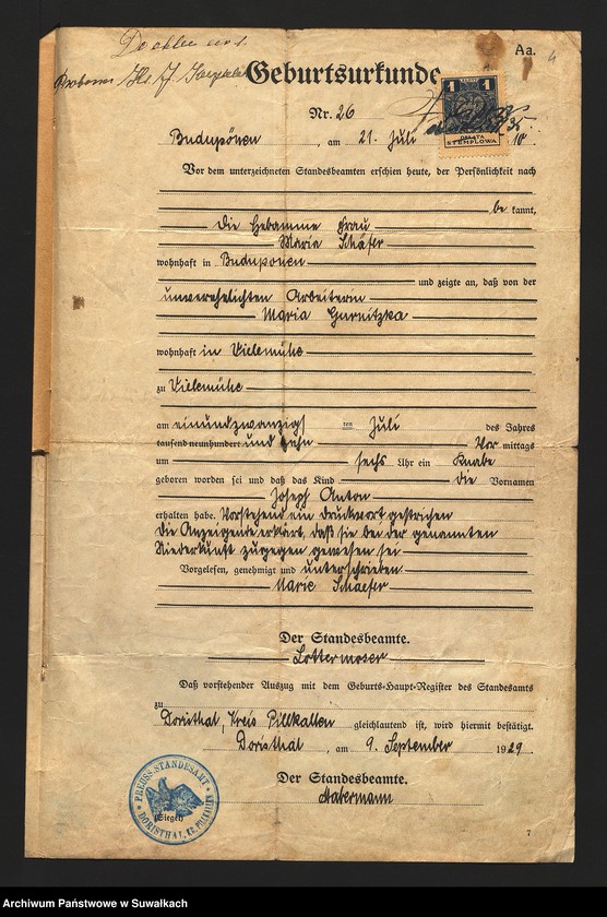 image.from.unit.number "Metryki do aktów ślubu parafii mariawickiej w Filipowie za rok 1936."