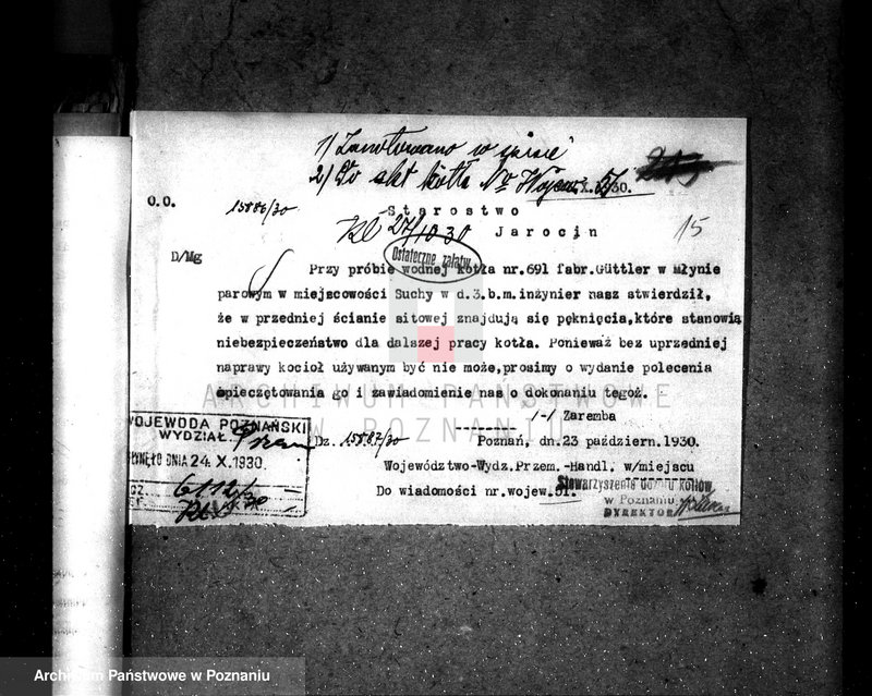 Obraz 19 z jednostki "Młyn p. Kiehla z Suchej pow. jarociński nr fabr 6901, nr woj. 51"