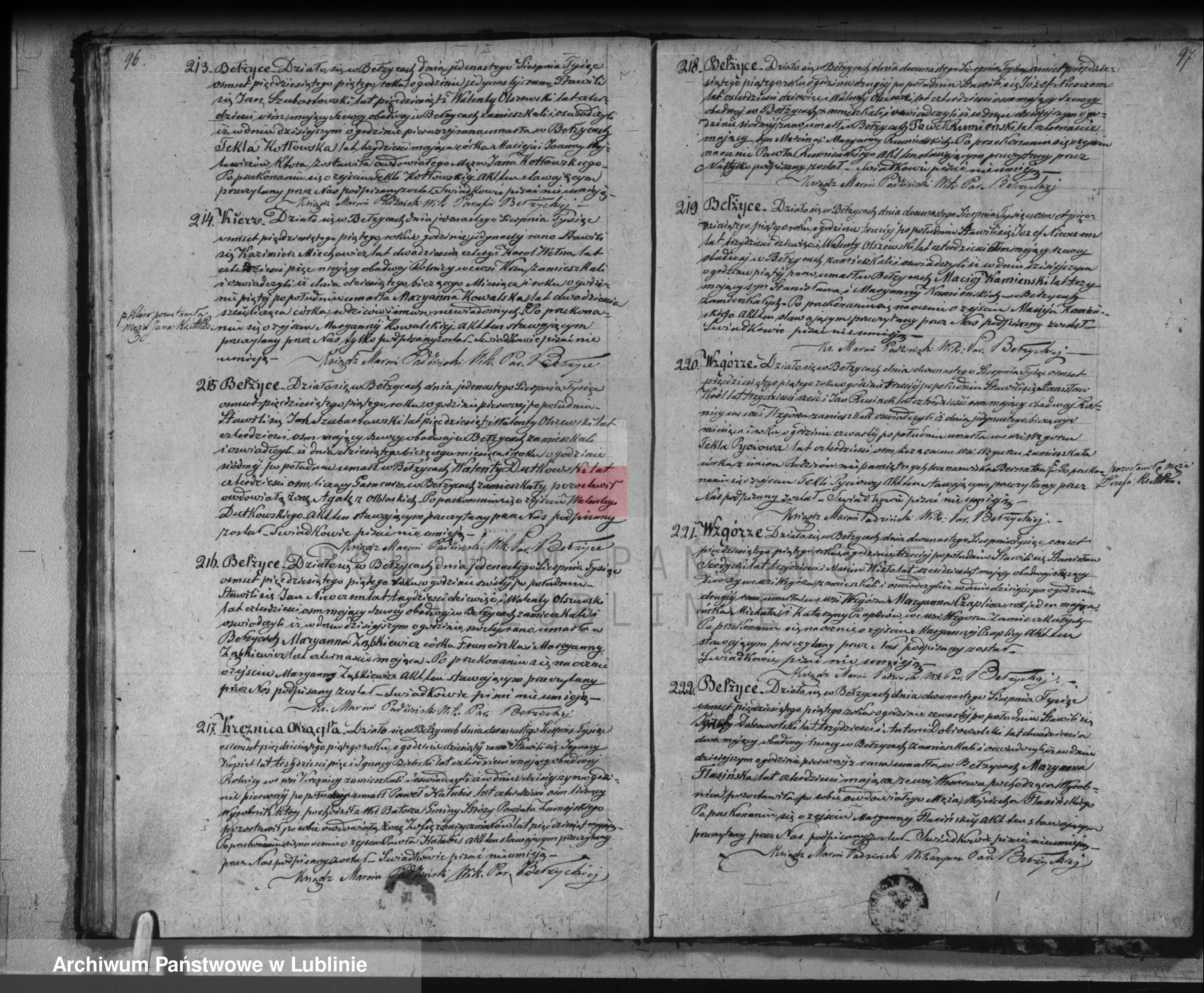 Skan z jednostki: Księga urodzeń, małżeństw i zgonów