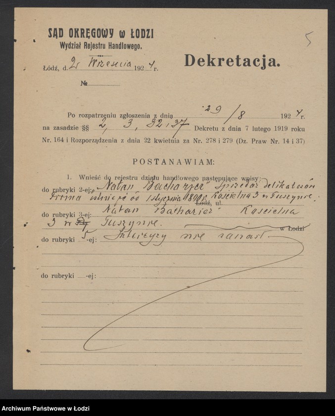 Obraz 7 z jednostki "Natan Bechazjer- sprzedaż delikatesów"