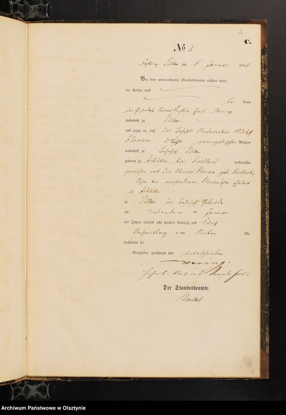image.from.unit.number "Haupt-Sterbe-Register Nr 1 - 15"