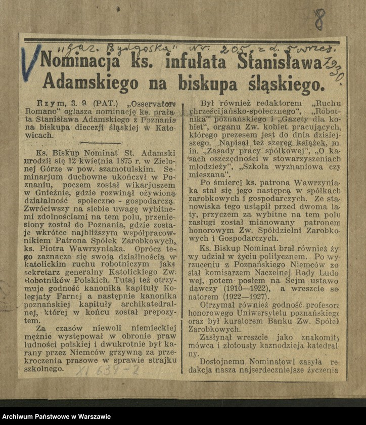 image.from.unit.number "Adamski Stanisław - ksiądz biskup"
