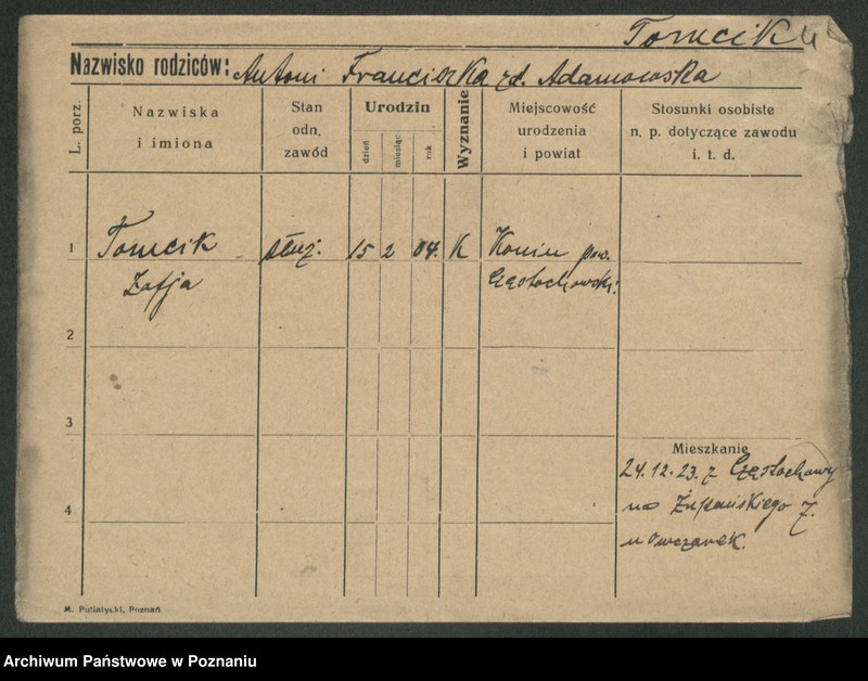 Obraz 12 z jednostki "Tombers - Tomczak (żonaci - samotni mężczyźni)"