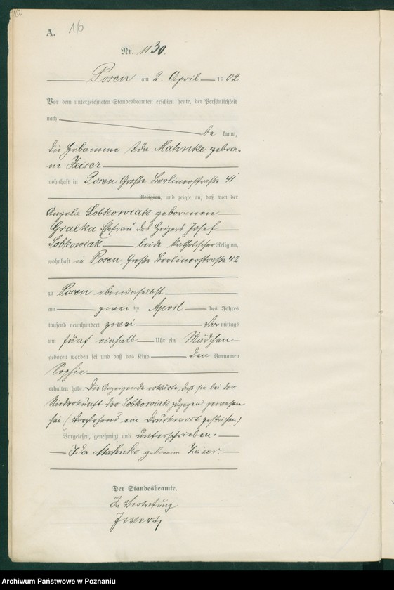 Obraz 19 z jednostki "Księga miejscowa urodzeń t. III"