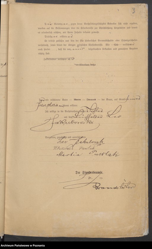 Obraz 5 z jednostki "Die von den Verlobten beigebrachten Urkunden zur Eheschliessung pro 1901. Vol XII"