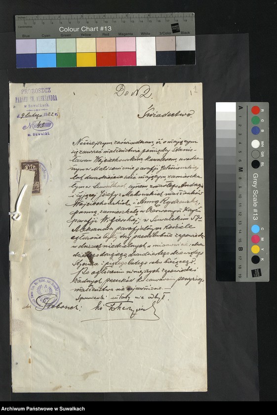 image.from.unit.number "[Dokumenty do akt małżeństw parafii rzymskokatolickiej w Wigrach z 1922 roku]"