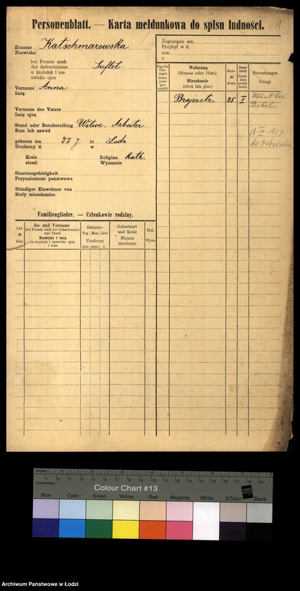 Obraz 3 z jednostki "[Spis ludności Łodzi] Katschmarowska - Kaczyński"