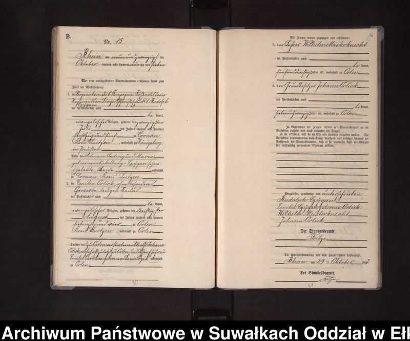 image.from.unit.number "Heiraths-Neben-Register des Königlichen Preussischen Standes-Amtes Orlen Kreis Loetzen"