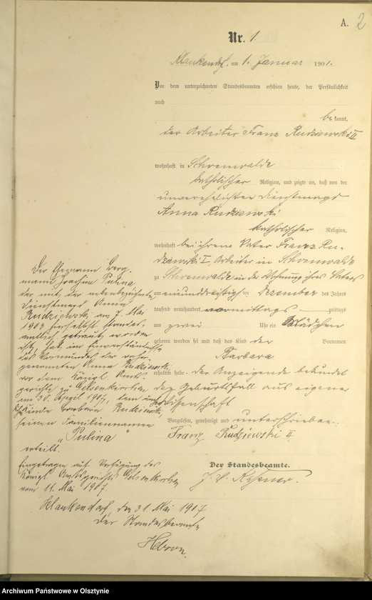 Obraz z jednostki "Geburts-Haupt-Register Nr 1 - 104"