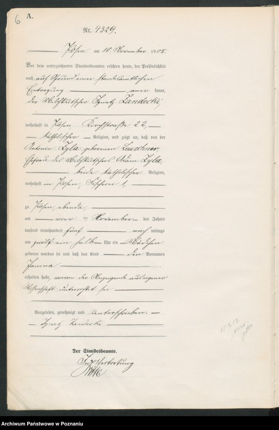 Obraz 8 z jednostki "Księga miejscowa urodzeń tom IX"