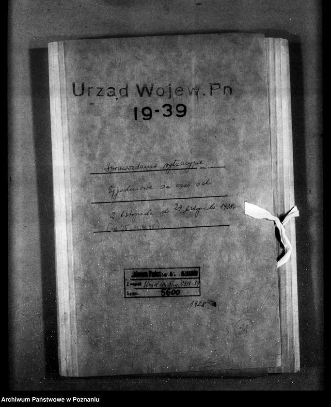 Obraz 4 z jednostki "Sprawozdania sytuacyjne tygodniowe za czas od 2 listopada do 29 listopada 1928 r."