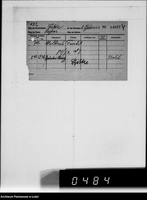 Obraz 8 z jednostki "A.Fulde [rachunki za usługi transportowe dla Getta]"