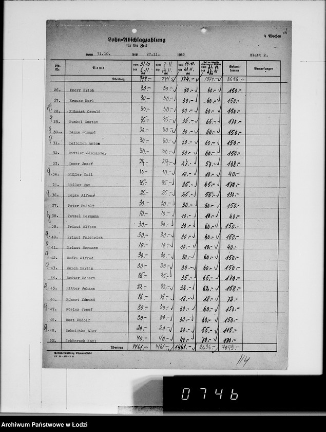 Obraz 6 z jednostki "Abschlag-Listen"