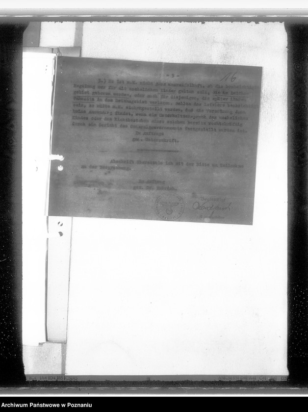 Obraz 20 z jednostki "Verordnung über die Rechtsverhältnisse der Schutzangehörigen und staatenlosen unehelichen Kinder polnischen Volkstums"