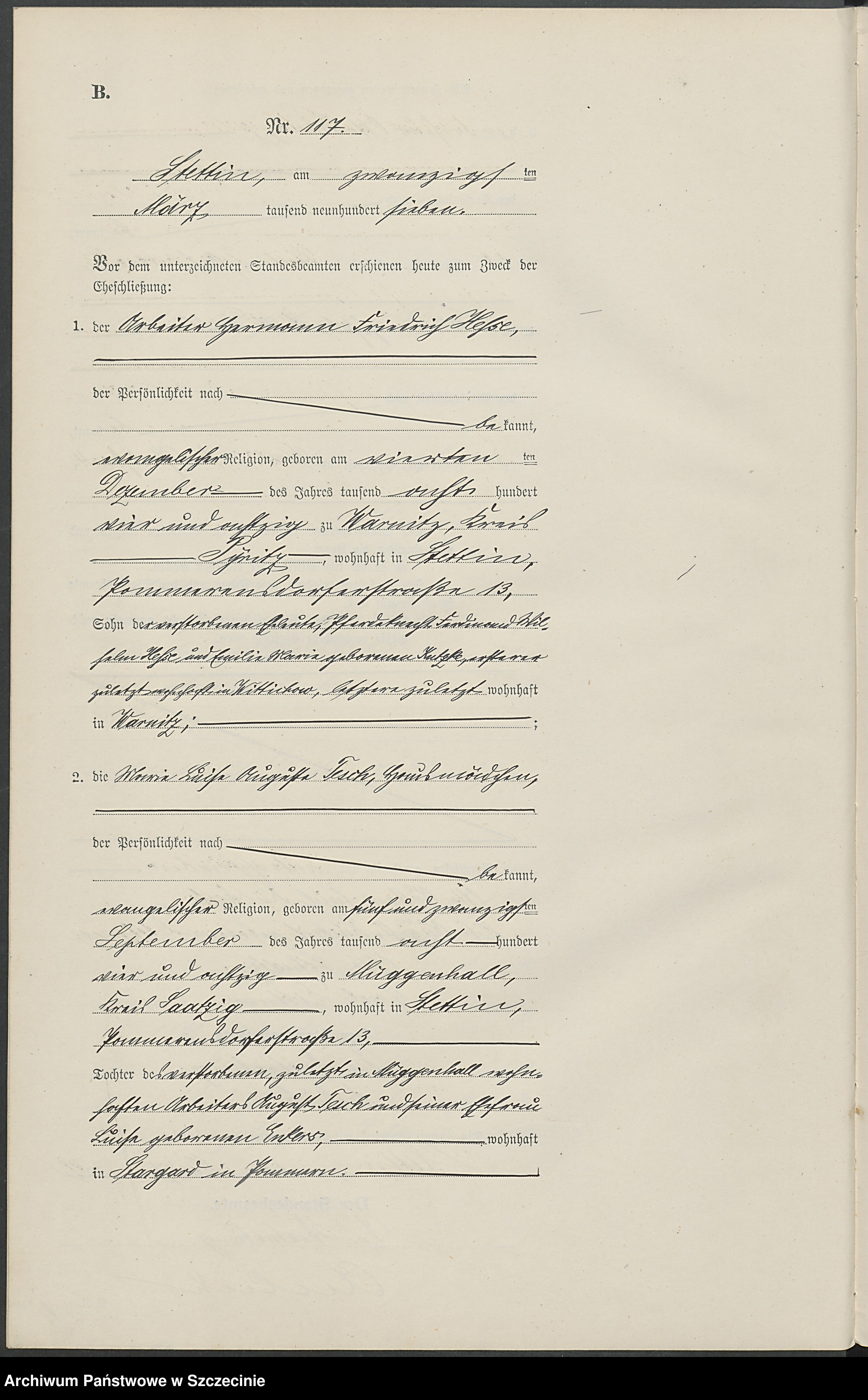 Skan z jednostki: Heiratsregister