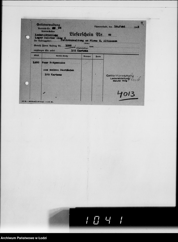 Obraz 8 z jednostki "Auftrag Nr 1096 100.000 Paar Baby-Hausschuhe"