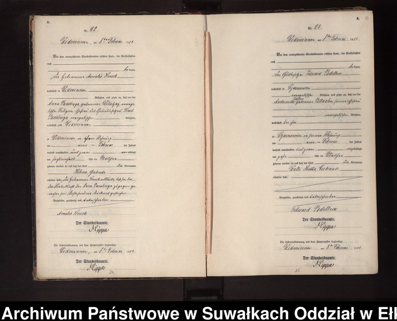 image.from.unit.number "Geburts-Neben-Register des Preussischen Standes-Amtes Widminnen Kreis Loetzen"