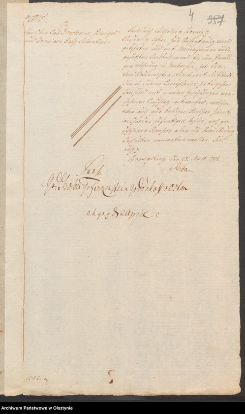 image.from.unit.number "Die Anfertigung eines gebohrten und mit Maurer Steinen ausgesetzten Senk Braunnens bey der Prediger Wohnung in Neuhausen [Romnowo]"