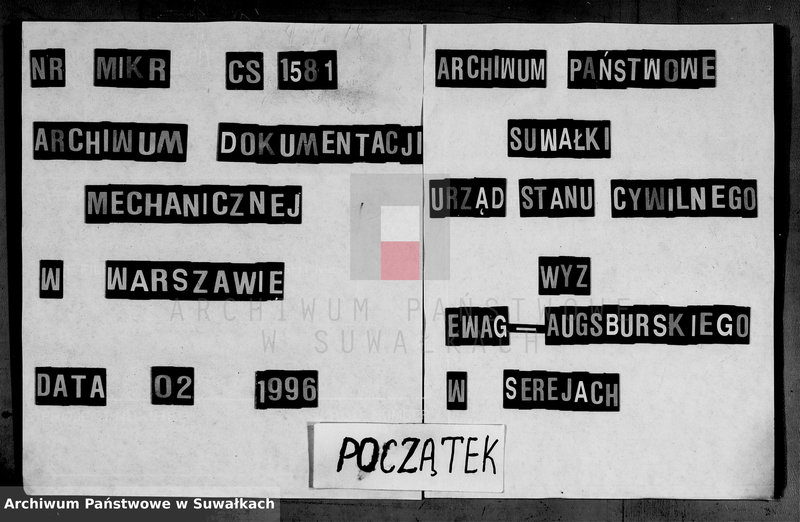 image.from.unit.number "Duplikat Aktów Urodzenia, Małżeństw i Zejścia dla Filiału Ewangelicko- Augsburgskiego w mieście Serejach na rok 1856"