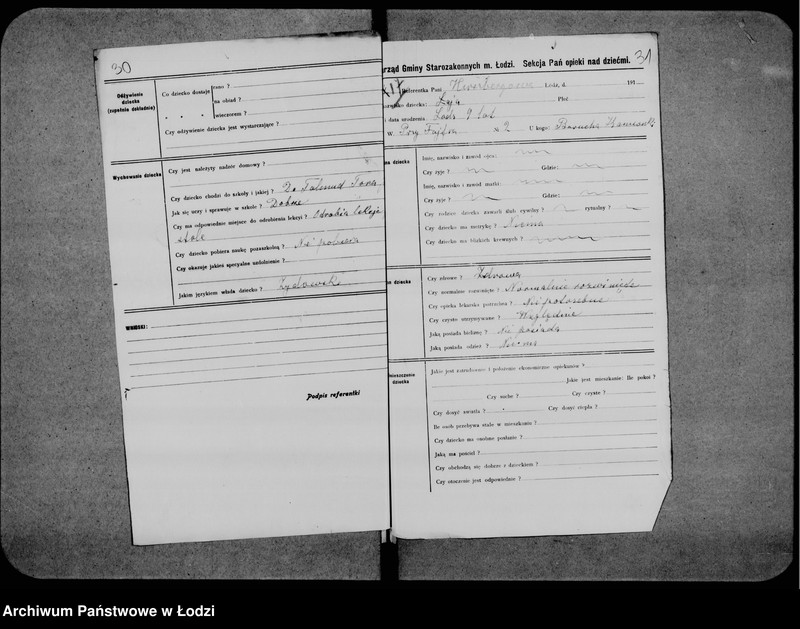 Obraz 20 z jednostki "Kwestionariusze sekcji pań"