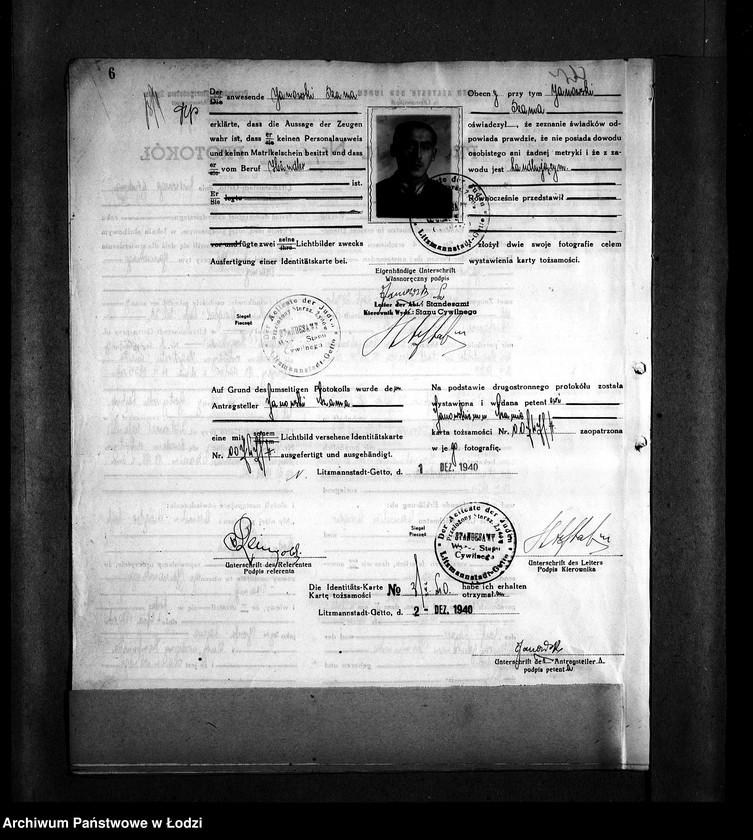 Obraz 9 z jednostki "[Protokoły stwierdzające na podstawie zeznań 2 świadków personalia i tożsamość osób ubiegających się o kartę tożsamości]"