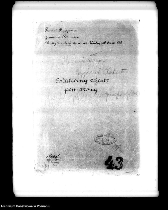 Obraz 4 z jednostki "Ostateczny rejestr pomiarowy gromady Mirowice powiatu bydgoskiego"