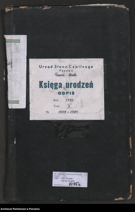 Obraz 2 z jednostki "Księga urodzeń odpis tom V [Rejestr poboczny urodzeń]"