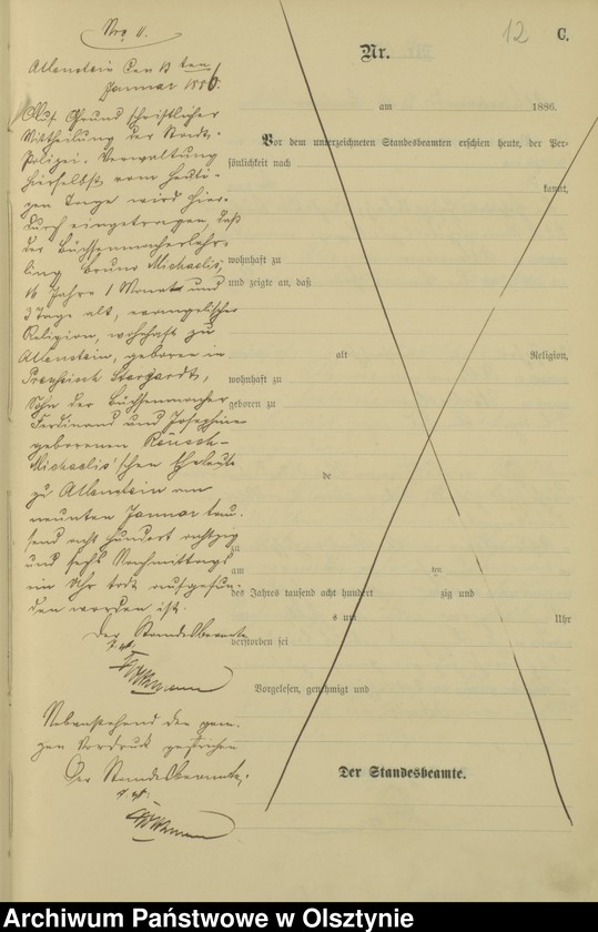 image.from.unit.number "Sterbe-Haupt-Register Tom I, Nr 1 - 254"