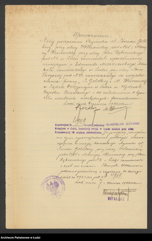 Obraz 4 z jednostki "Sz. Goldberg i M. Blumzweig – handel artykułami spożywczymi"