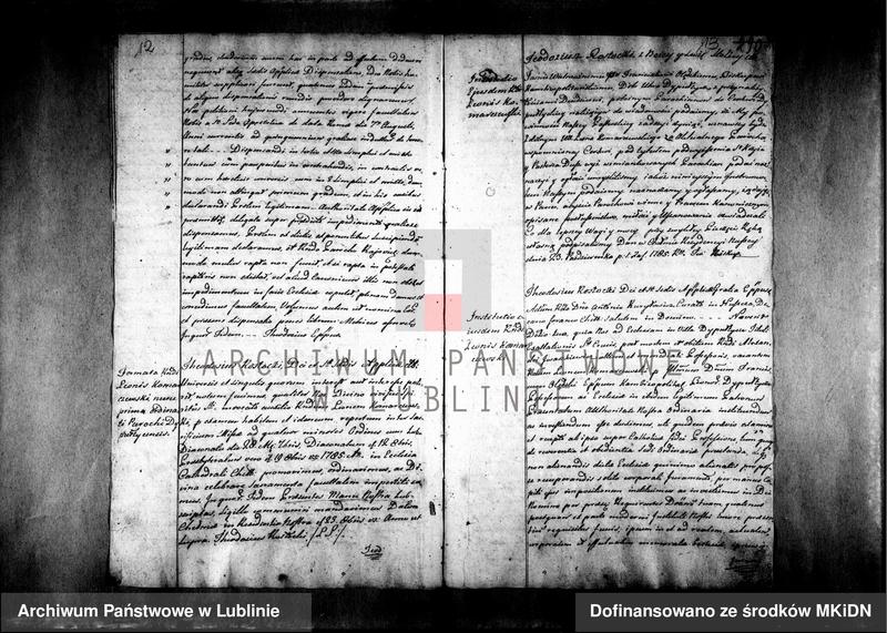 image.from.unit.number "[Księga wpisów biskupa chełmskiego Teodozjusza Rostockiego] 1784 - 1787 Akta za szczęśliwych rządów - - Porfiriusza Skarbka Ważyńskiego nominata biskupa chełmskiego i bełskiego oraz z całą jurysdykcją administratora zaczęte [s.152] 1787-1791"