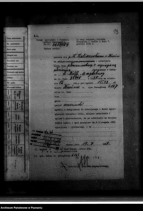 Obraz 17 z jednostki "Tartak parowy Kaliszewskiego we Wrześni nr woj. 6167"