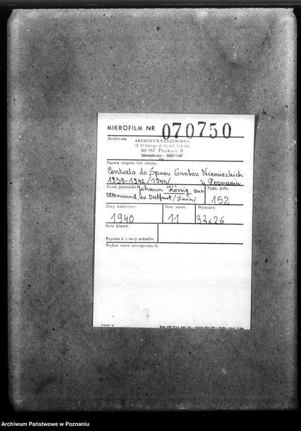 Obraz 2 z jednostki "Johann König ans Ottensund, Kreis Dietfurt (Żnin)"