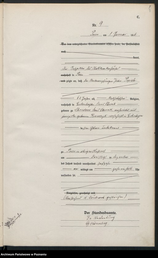 Obraz 11 z jednostki "Księga miejscowa zgonów tom I [Rejestr główny zgonów]"