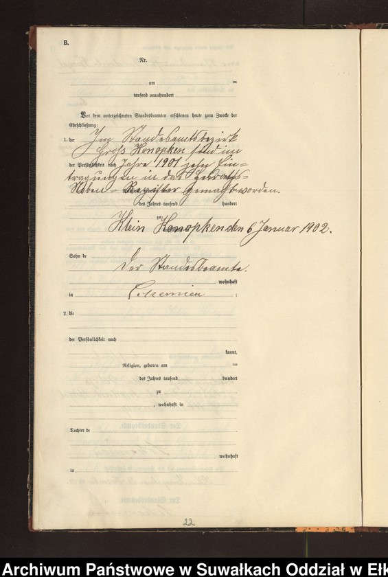 image.from.unit.number "Heiraths-Neben-Register des Preussischen Standes-Amtes Gross Konopken Kreis Loetzen"