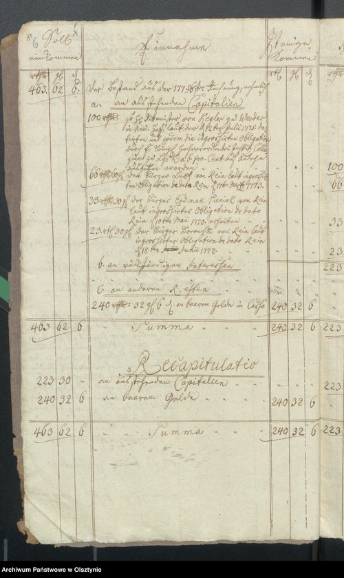 image.from.unit.number "Jahres Rechnung der Rheinschen Hospitals über Einnahme und Ausgabe"
