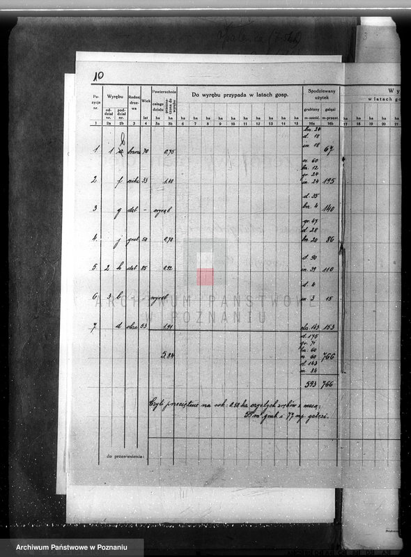 Obraz 16 z jednostki "Plan urządzenia gospodarstwa leśnego dla lasu majątku Niego lewo powiat nowotomyski 1927-1937"