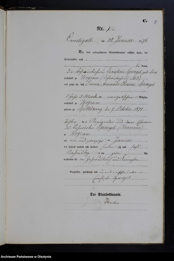 image.from.unit.number "Sterbe-Haupt-Register Tom I,Nr 1 - 82"