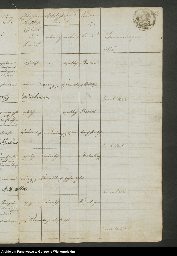 Obraz 16 z jednostki "Personenstands-Register israelitischen zu Meseritz pro 1841. Duplikat"