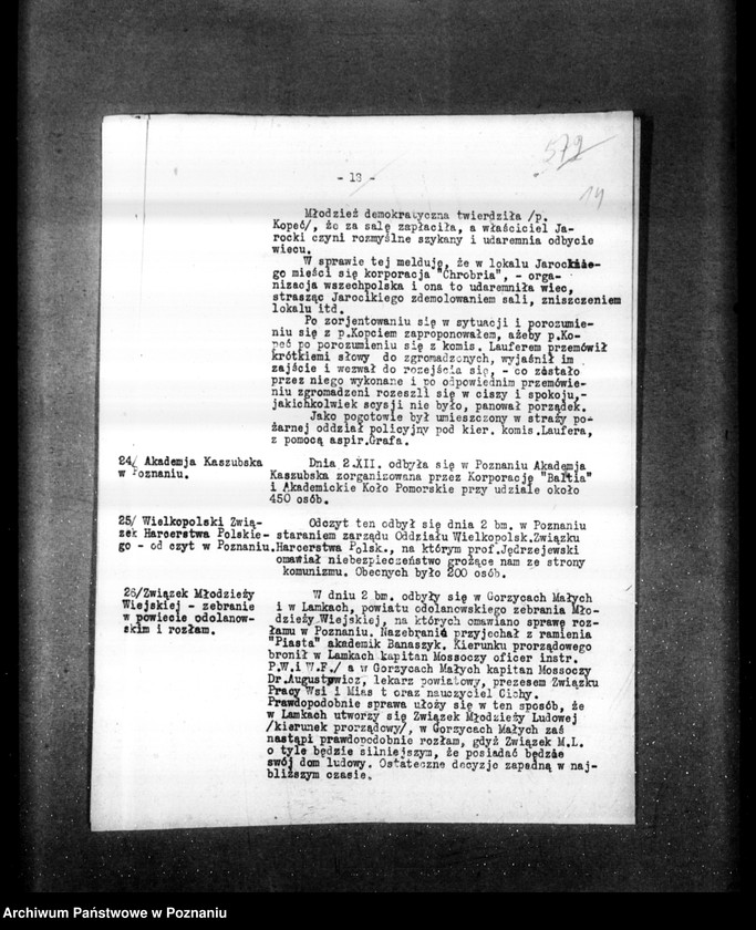 Obraz 18 z jednostki "Sprawozdania sytuacyjne tygodniowe za czas od 30 listopada do 27 grudnia 1928 r."