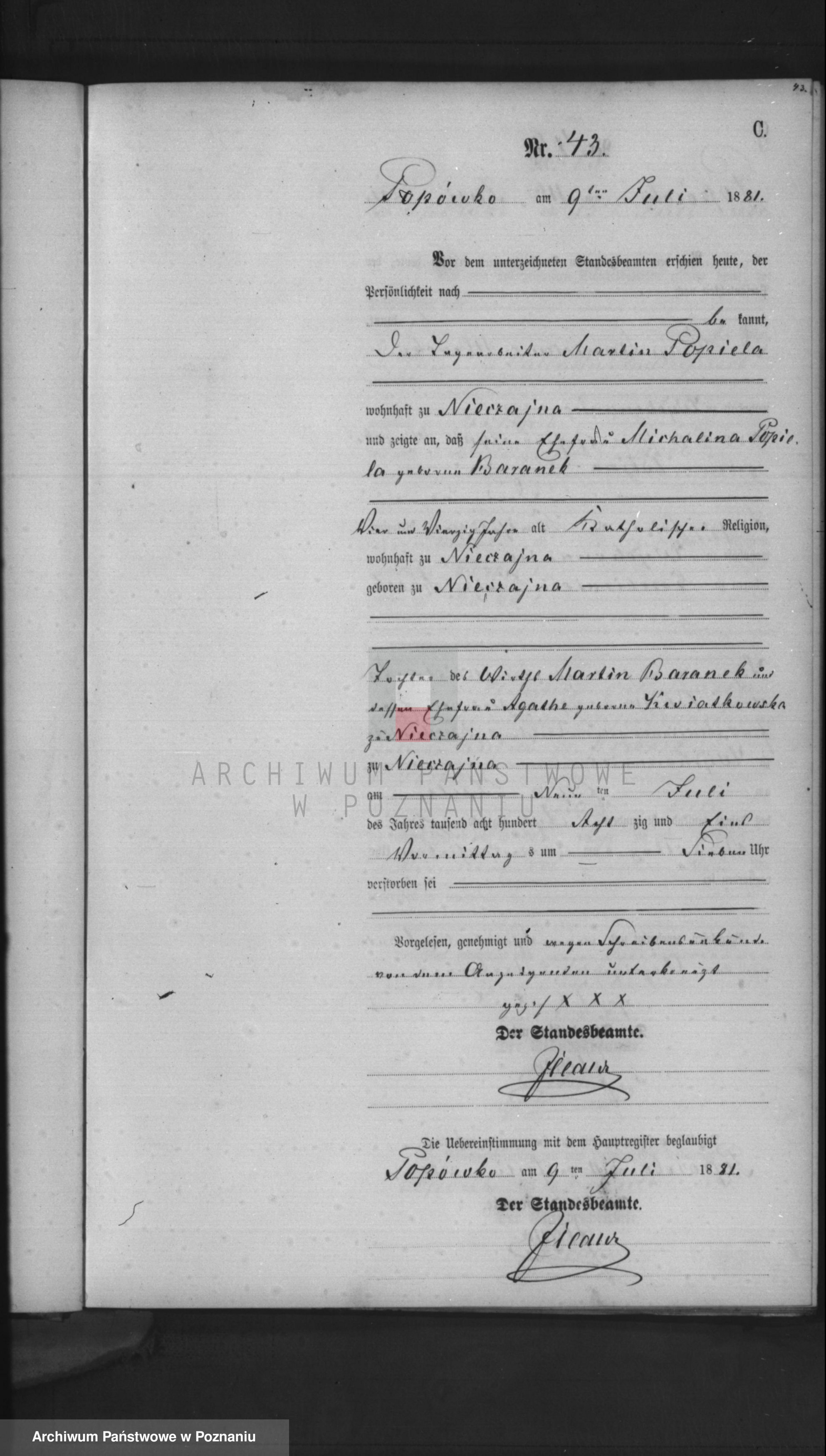 Skan z jednostki: Księga zgonów