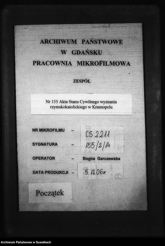 Obraz 1 z jednostki "Dokumenty k aktam o brokosočestavšichsja Krasnopolskago Rimsko -Katoličeskago Prichoda za 1872 god"